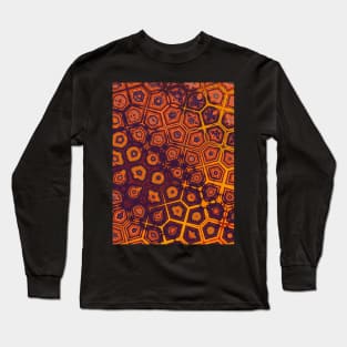 Turtle Shell Looking Pattern in Orange, Purple and Yellow - WelshDesignsTP005 Long Sleeve T-Shirt